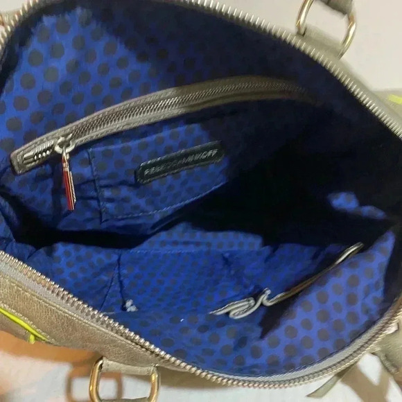 Rebecca Minkoff grey green leather satchel handbag - Picture 9 of 14